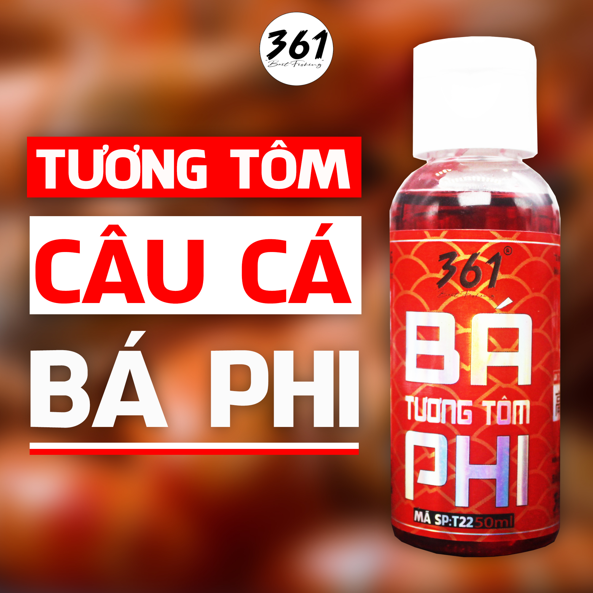 Tinh mùi câu cá rô phi. Tương Tôm Bá Phi 361. Phối trộn với mồi câu rô phi, Tăng hương vị, kích thích cá ăn mồi