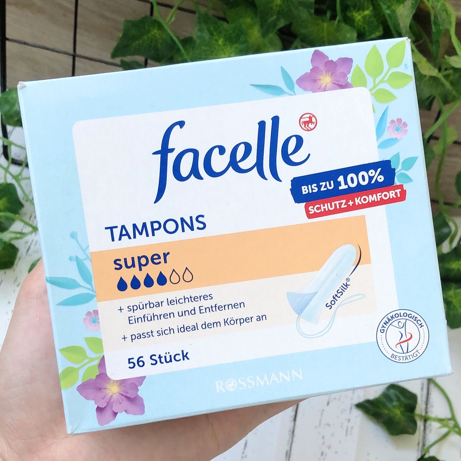Băng vệ sinh dạng ống Tampon Facelle Đức 4 giọt siêu thấm 56 miếng - Hàng nội địa Đức có bill