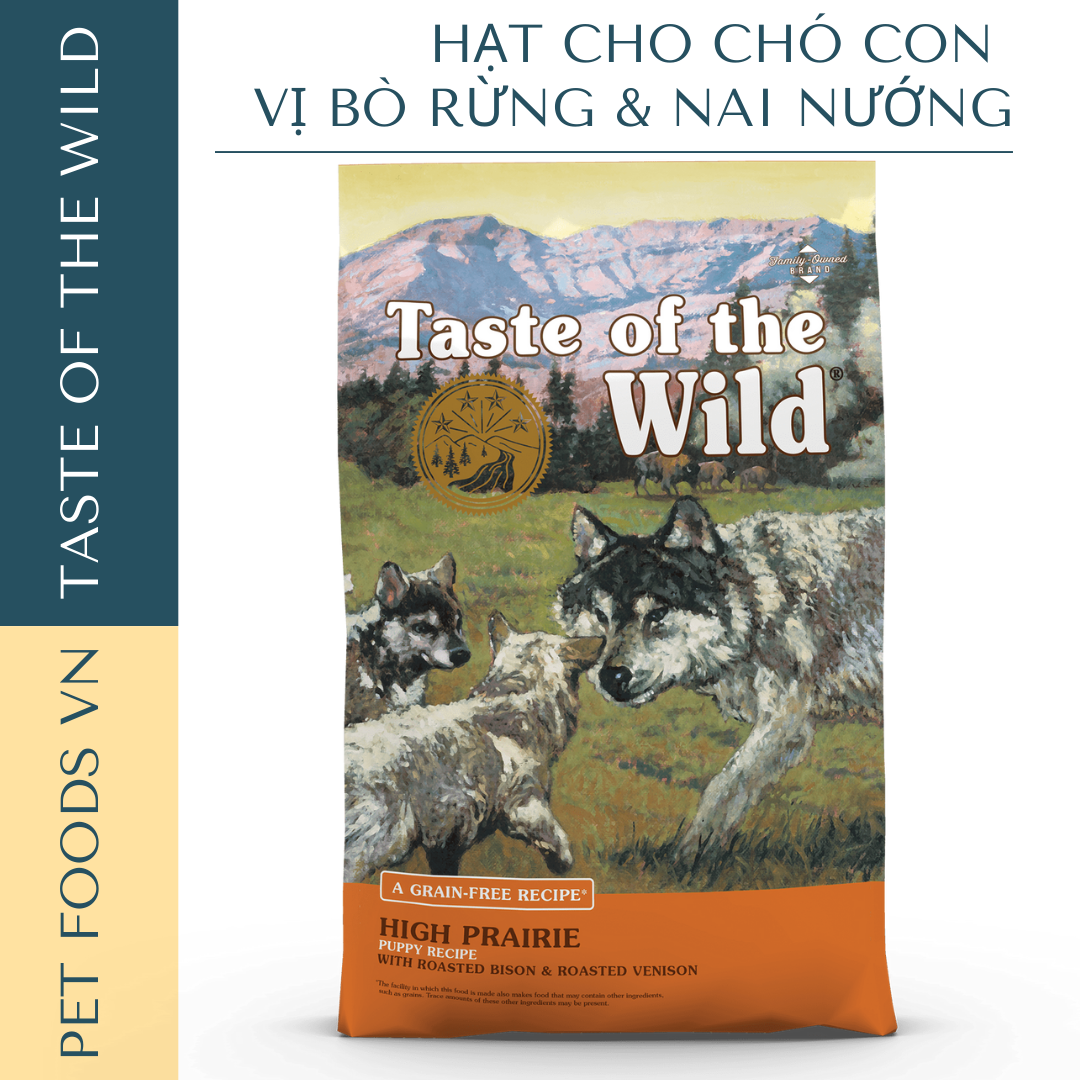 Hạt cho chó con TASTE OF THE WILD High Prairie Puppy vị Bò Rừng & Nai Nướng