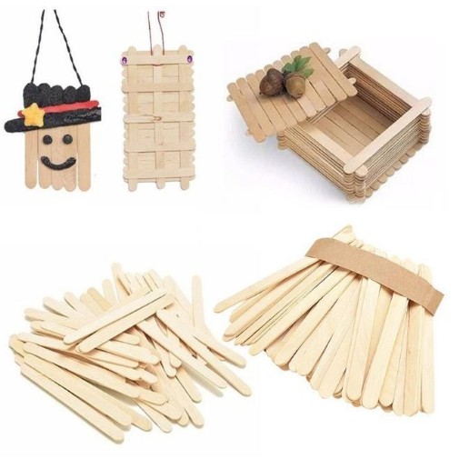 Set 50 que kem gỗ , que gỗ làm kem, làm đồ hanmade dài 11cm