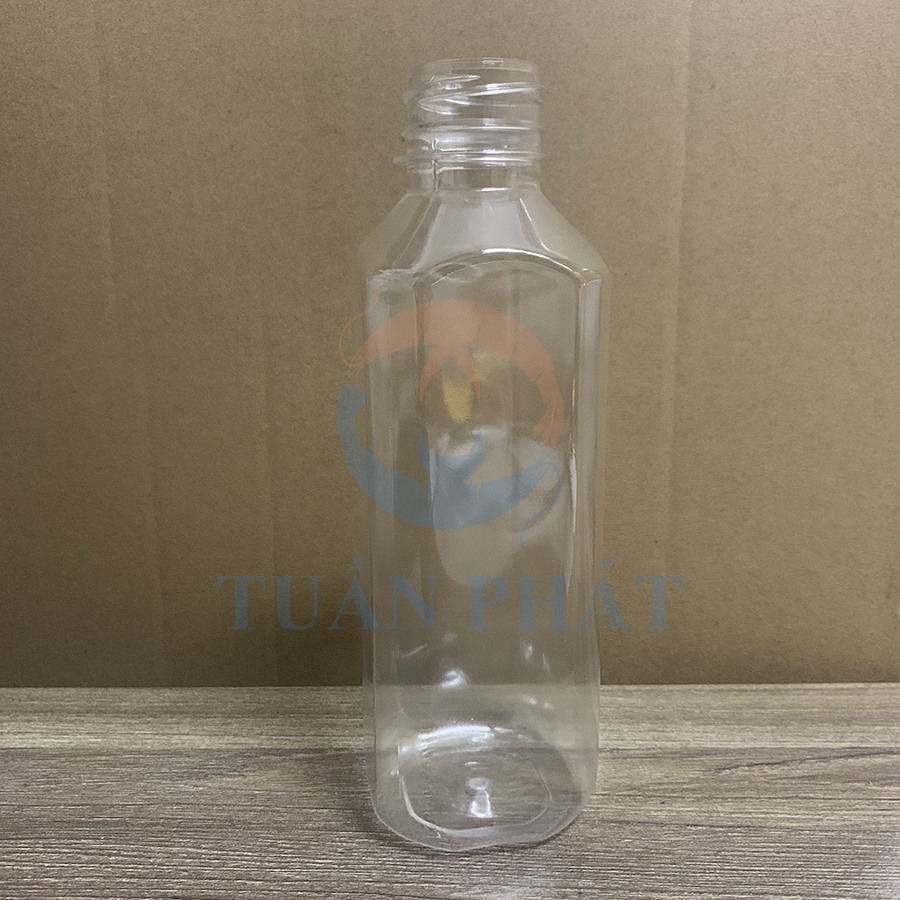 Bộ 50 chai nhựa pet vuông 330ml nắp đen