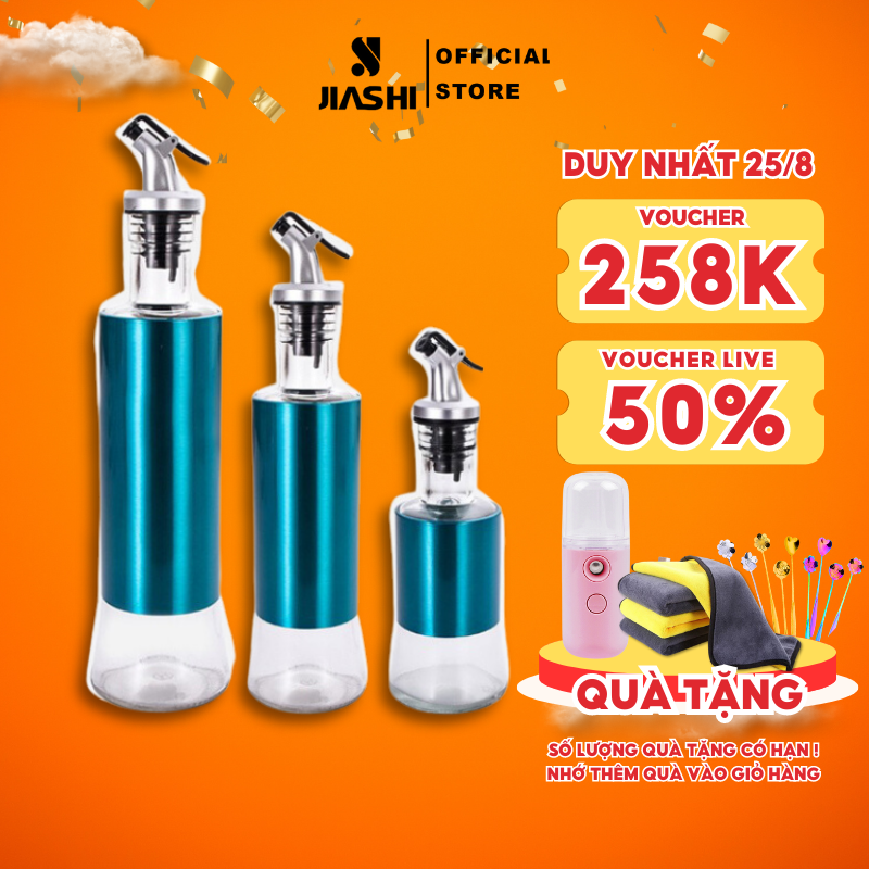 Chai đựng dầu ăn, nước mắm, xì dầu, nước mắm đầu vòi chống tràn - Chai Thủy Tinh Cho BBQ Làm Bếp Nấu Ăn Phễu Bằng Thép Không Gỉ CDD01