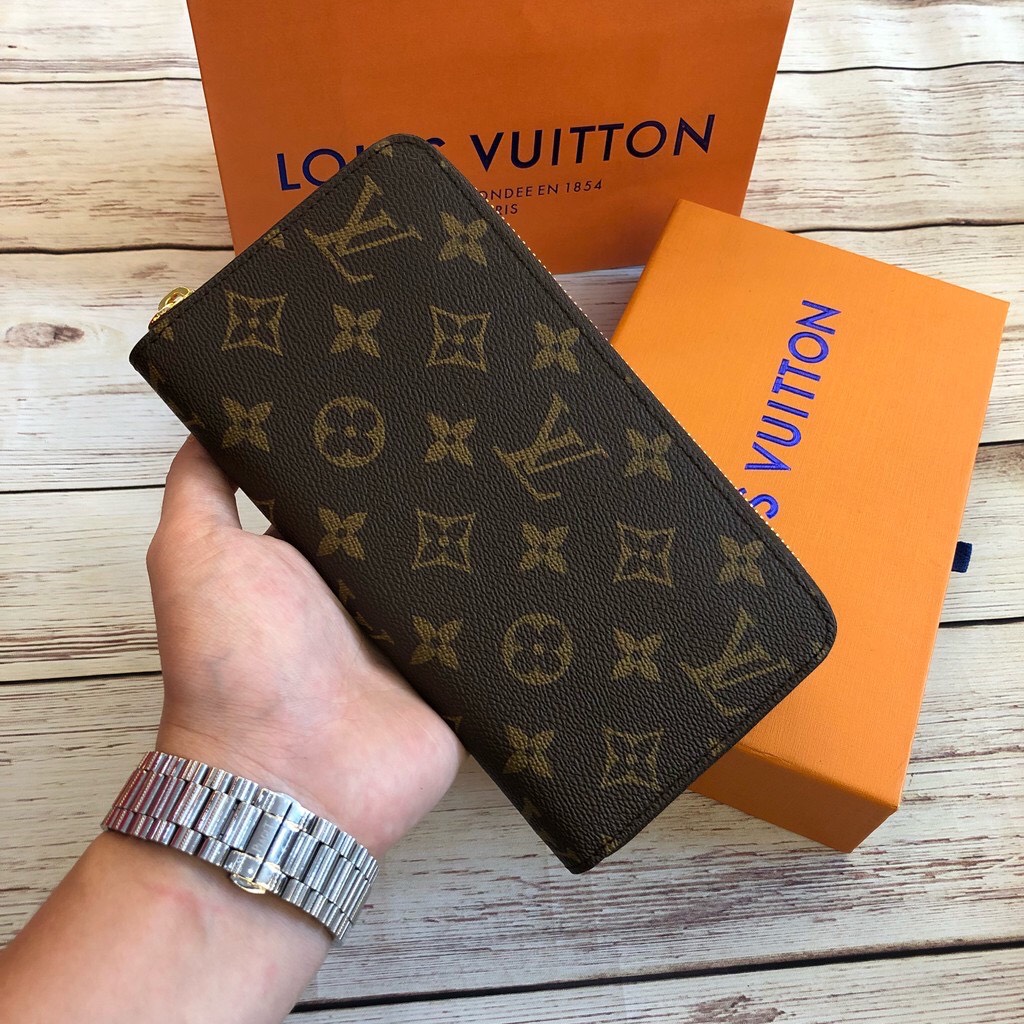 【Giá cực rẻ】Ví dài, ví ngắn da Nam Nữ L V hoa trơn da Đẹp