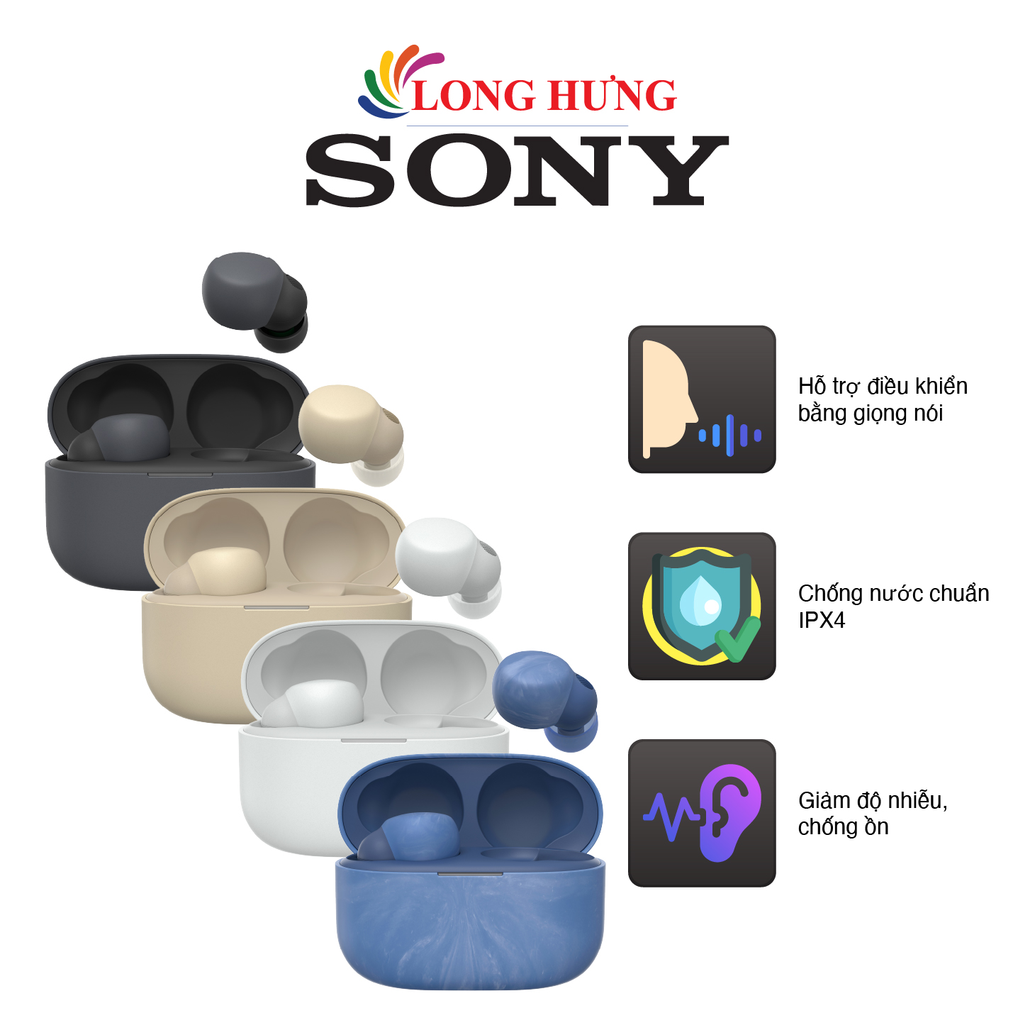 Tai nghe Bluetooth True Wireless Sony LinkBuds S WF-LS900N - Hàng chính hãng - Chuẩn chống nước IPX4, âm thanh đỉnh cao
