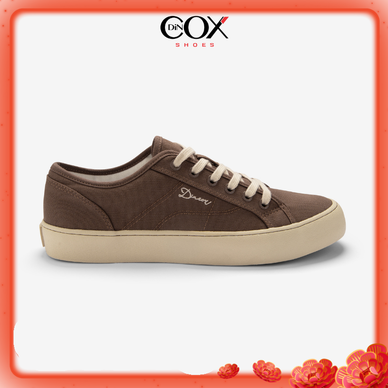 Giày Sneaker Vải Canvas Nam Nữ E18 Chocolate Dincox