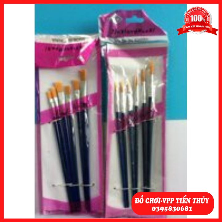Sét 6 bút lông cọ vẽ màu nước cao cấp cọ mềm