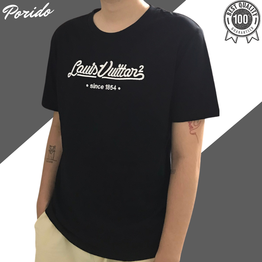 Áo phông nam nữ Luisvuiton Porido cao cấp đen trắng form rộng tay ngắn cổ tròn unisex, áo thun local brand nam đẹp 2022 đi chơi