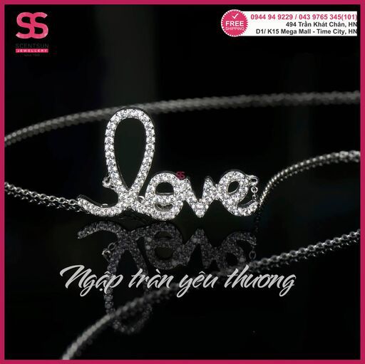 Dây chuyền bạc nữ 925 love A3766MS