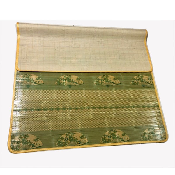 Chiếu trúc in vân hoa xanh cho giường đơn kích thước 1m x 2m