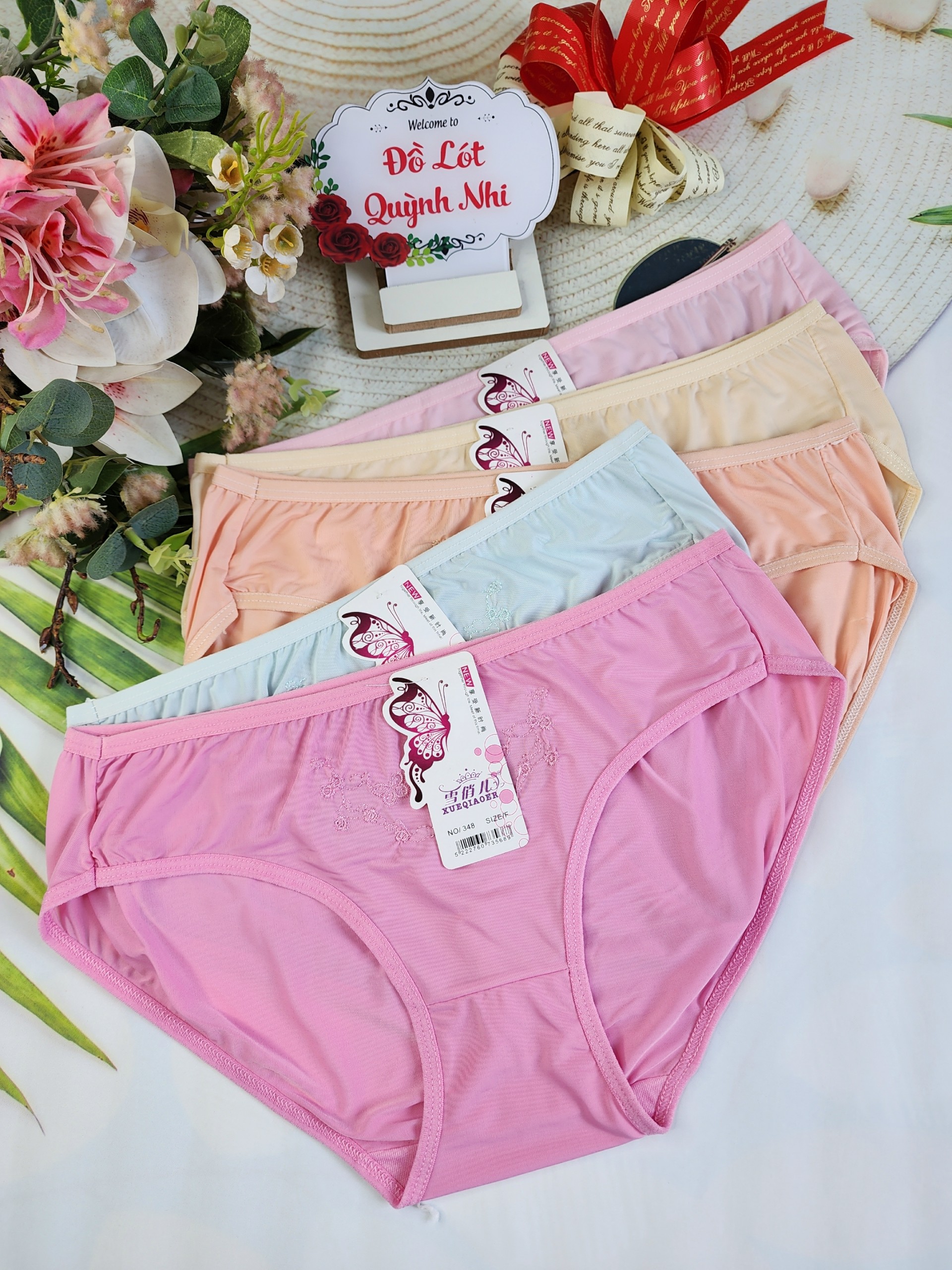 COMBO 5 VÀ10 QUẦN LÓT BIG SIZE THUN LẠNH THÊU HOA CO GIẢN THOÁNG MÁT THẤM HÚT MỒ HÔI SIZE : 65 - 78 Kg [347]