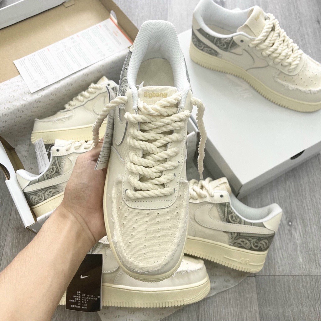 Giày Af1 Dây Thừng , Air Force 1 dây thừng hoot trend mẫu mới 2022 full box