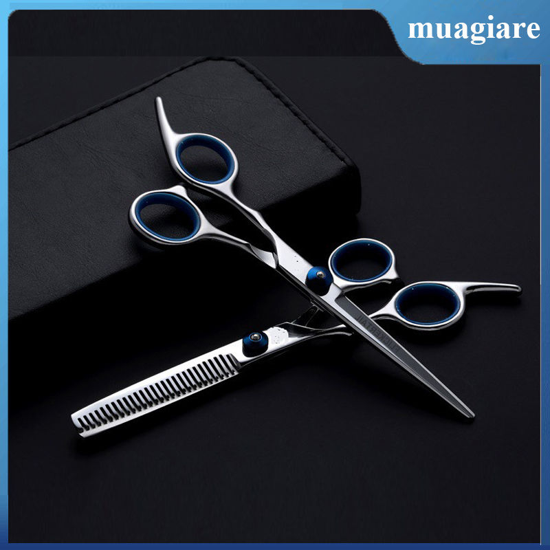 Combo bộ 2 Kéo cắt và tỉa tóc SASSOON chuyên dụng (Tai xanh)