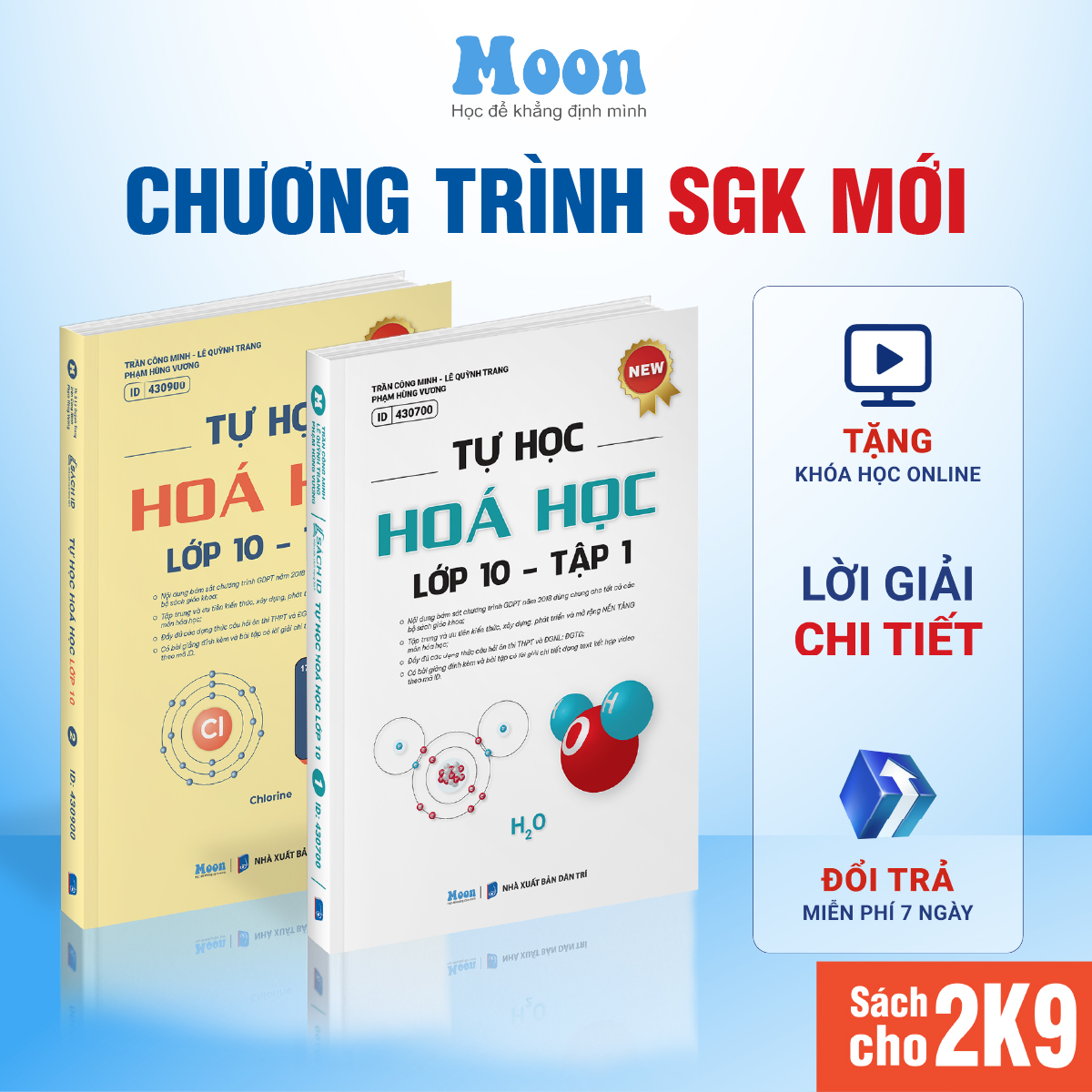 Combo 2 Sách ID MoonBook Tự Học Hoá Học Lớp 10 Chương Trình SGK Mới