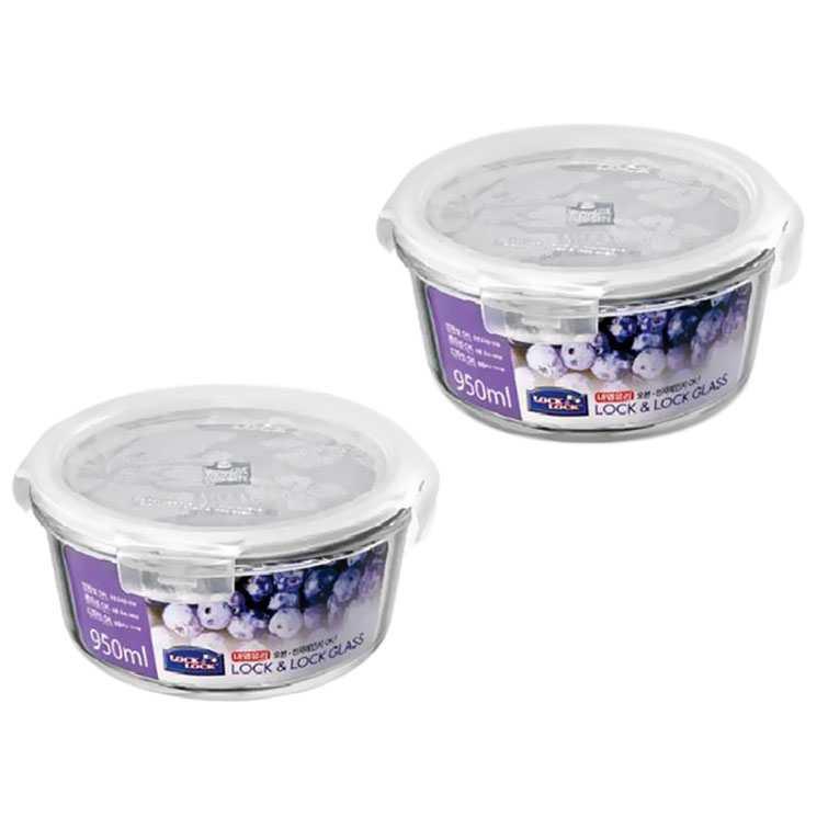 Bộ 2 hộp thủy tinh chịu nhiệt lock&lock boroseal 950ml llg861