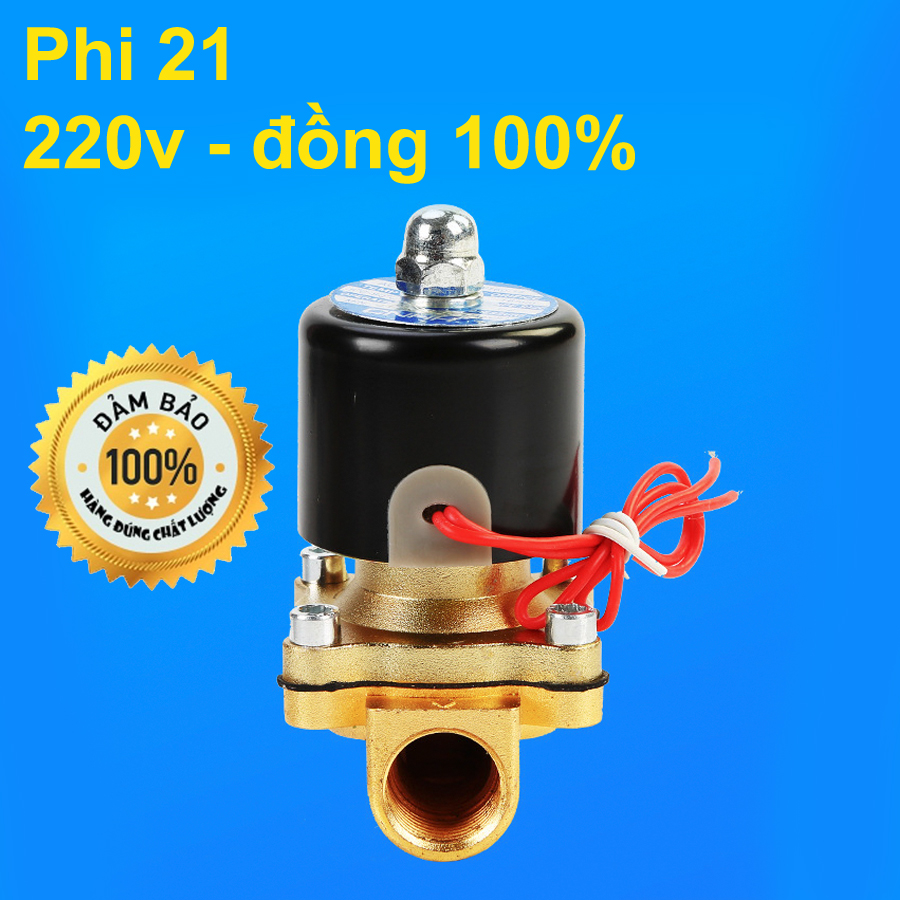 Van điện từ PNC - phi 21, điện 220V, Cuộn Đồng, Van đóng khi ngắt nguồn điện