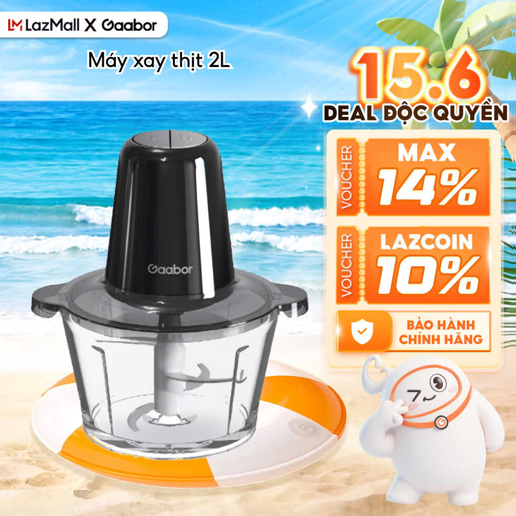 Máy xay thực phẩm GAABOR MG15A2 đa năng 4 lưỡi dao 2l xay nhuyễn cho bé tốt máy xay ăn dặm xay thịt - Bảo hành 12 tháng 1 đổi 1