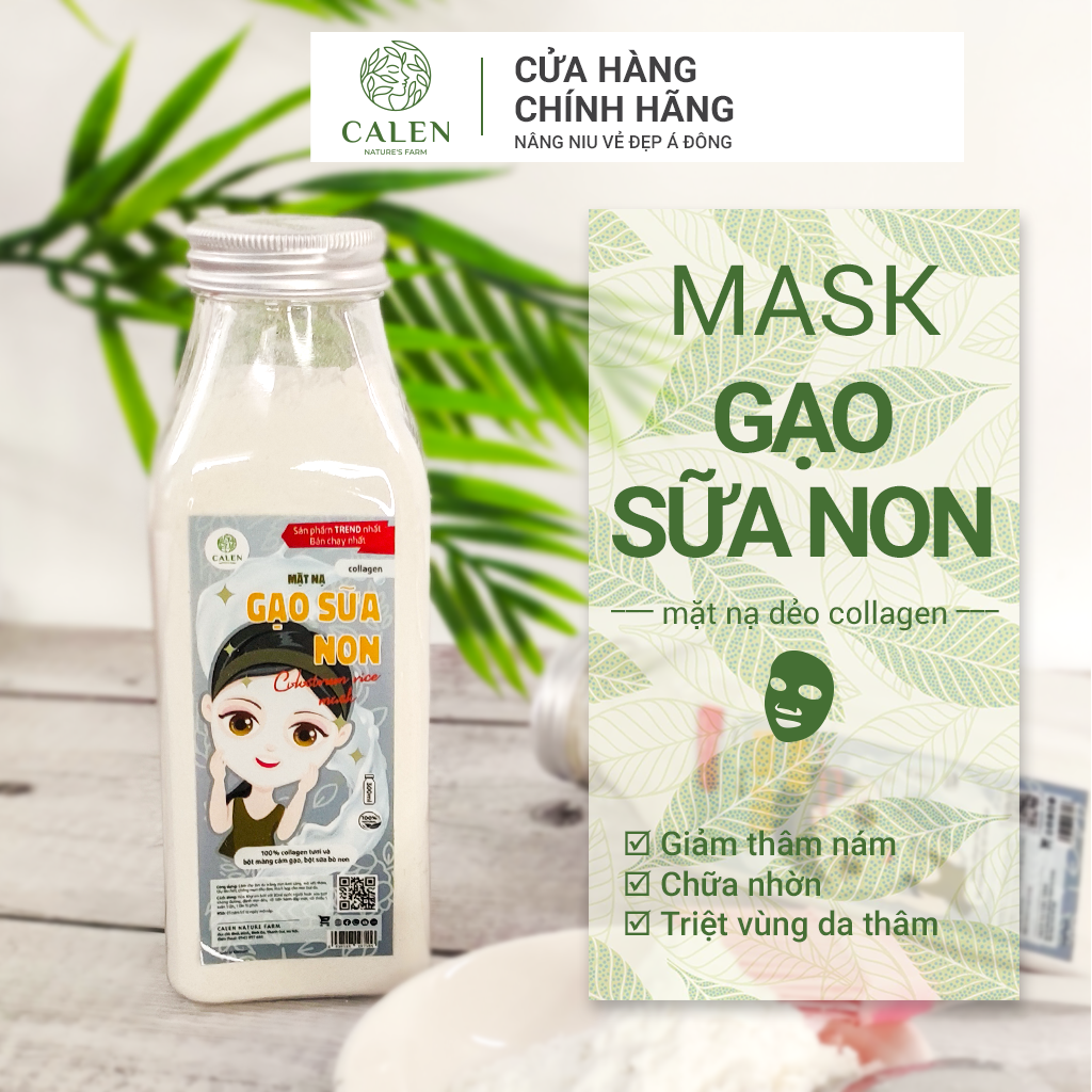 Mặt nạ gạo sữa non CALEN đắp mặt nguyên chất - Đắp mặt - Rửa mặt - Giúp tẩy da chết Dưỡng trắng da Calen
