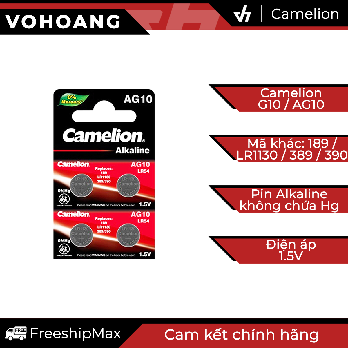 4 pin Camelion Alkaline G10 - Pin gắn máy tính đồng hồ đồ chơi ...