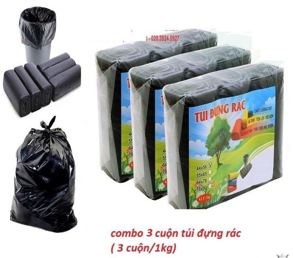 Túi đựng rác cuộn đen sinh học tự phân hủy Ecogreen