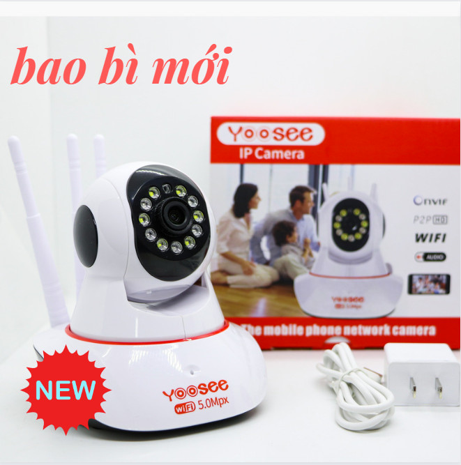 Camera IP Yoosee 3 râu trong nhà 2mpx5mpx kết nối wifi xoay 360 độ hỗ trợ xem đêm đàm thoại 2 chiều bảo hành trong vòng 12 tháng 1 đổi 1 trong vòng 7 ngày nếu sản phẩm có lỗi