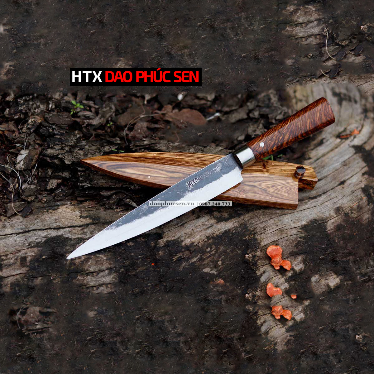 Dao phile cá thịt có vỏ gỗ