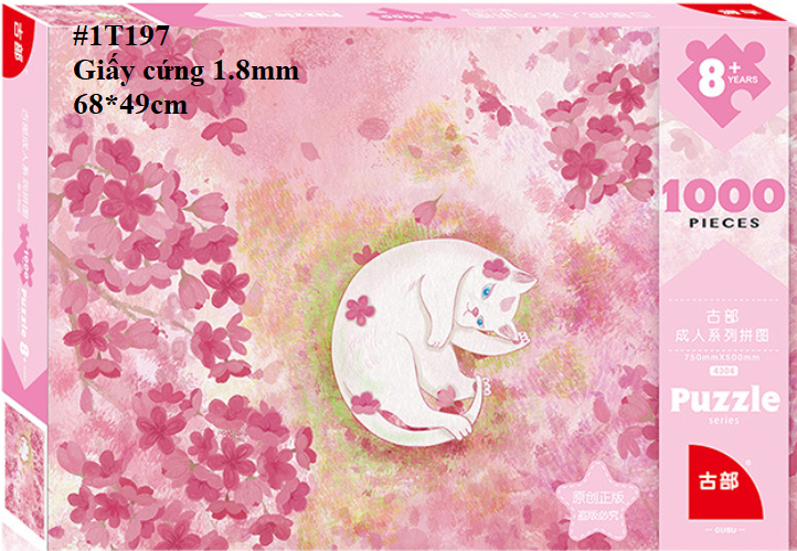 Tranh ghép hình con mèo hồng 1000 mảnh - jigsaw puzzle mẫu mới