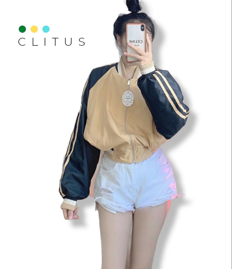 Áo Khoác Bomber Nữ Phối Sọc Tay - CLITUS FASHION
