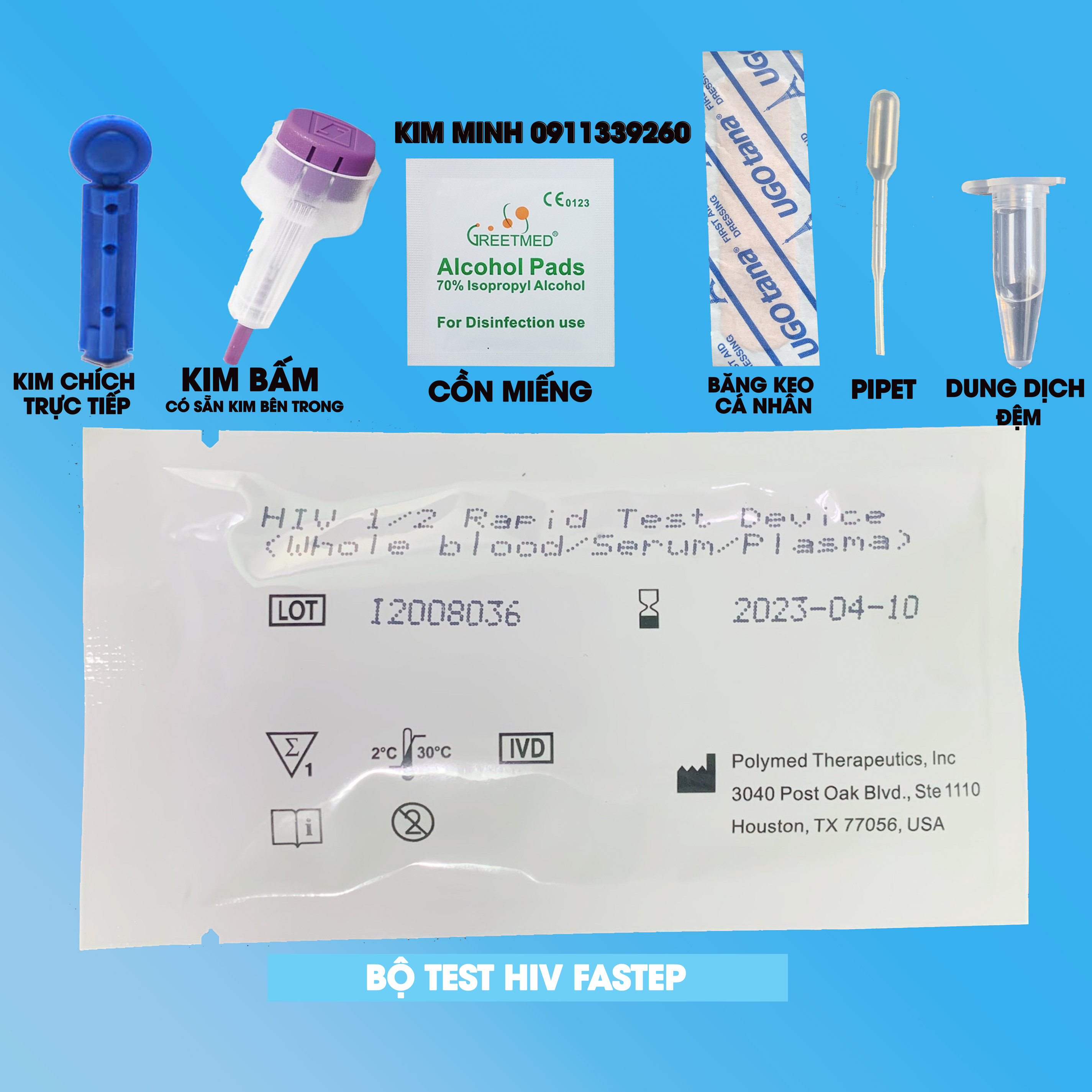 HCM Bộ test HIV tại nhà Fastep lấy máu đầu ngón tay có kết quả sau 10 phút