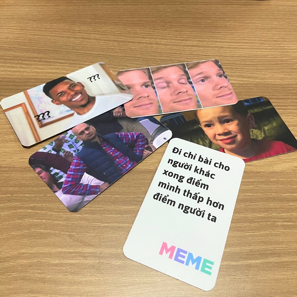 Bộ bài meme 70 lá board game vui nhộn dành cho bạn bè, tập thể, gia đình,...