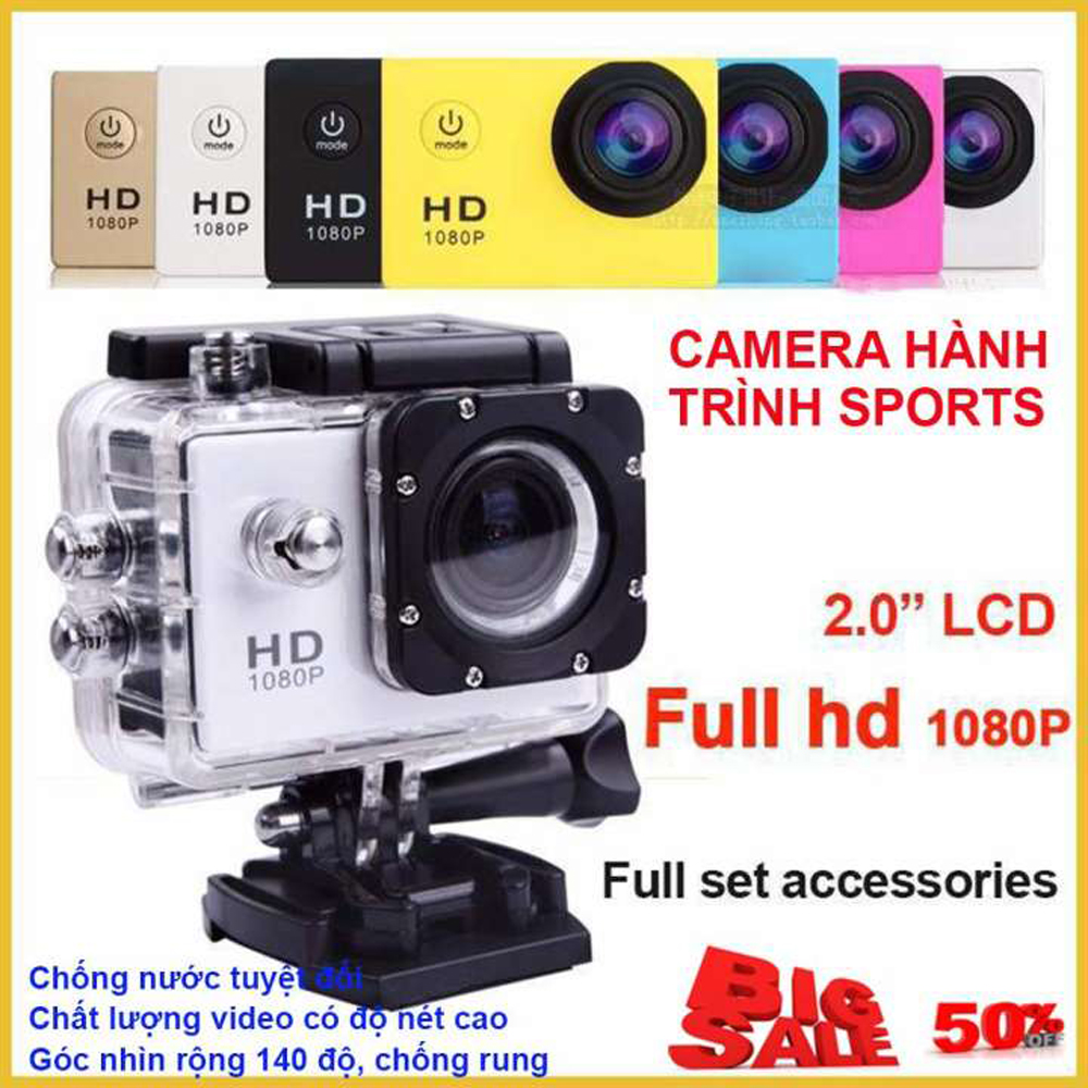 Camera hành trình xe máy, Camera hành trình chống nước, camera hanh trinh, Camera Hành Trình Chống Nước Chống Rung 1080HD Sports Ultra HD DV Siêu Nét - Camera Hành Trình Đi Phượt Gắn Mũ Bảo Hiểm