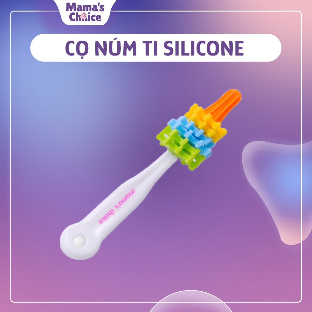 Cọ Rửa Núm Ti Mama’s Choice, Chất Liệu Silicone Cao Cấp, Vệ Sinh Sạch Sẽ và Mềm Mại Không Làm Trầy Xước Núm Ti