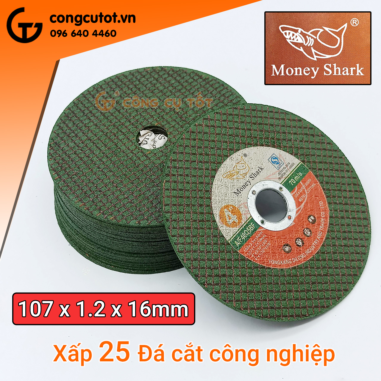 Đá cắt sắt, inox Money Shark 25 viên