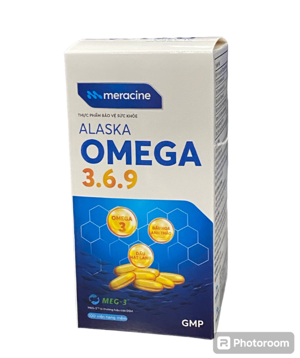 Dầu cá Omega 3.6.9 Alaska cải thiện thể lực giảm nguy cơ xơ vữa động mạch và chống oxy hóa lọ 100 viên