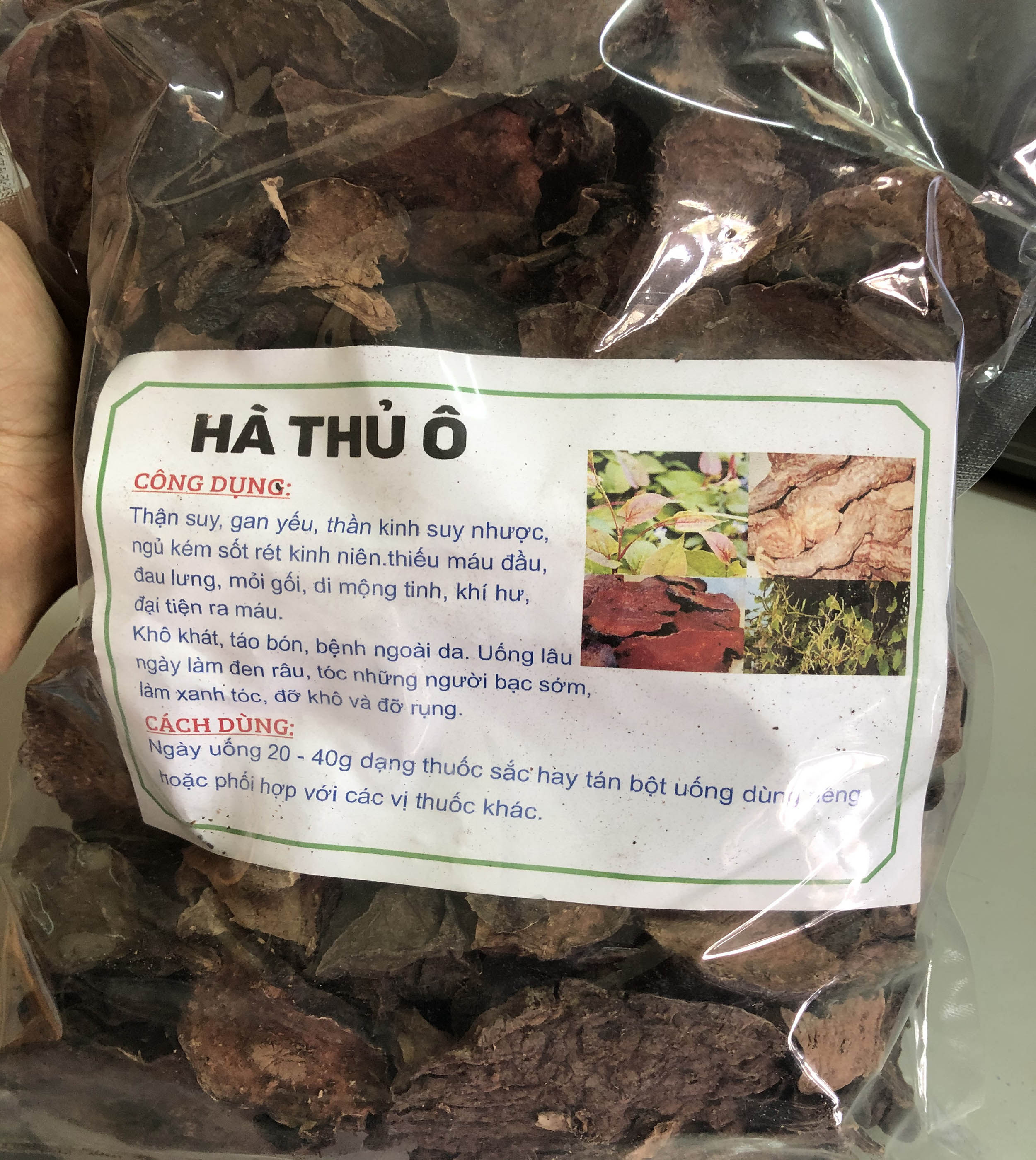 Hà thủ ô đổ chế đỗ đen - loại hàng rừng 1kg