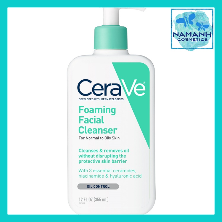 Sữa rửa mặt cho da thường đến dầu Ce ra ve Foaming Facial Cleanser 355ml