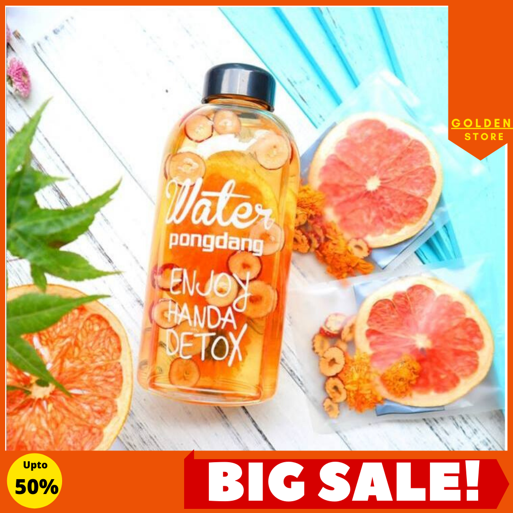 Bình Nước PONGDANG DETOX cao cấp + TÚI ĐỰNG - Bình Giữ Nhiệt Nước Thể Thao, Bình Nước Nhựa Trong Suốt 1 Lít, Bình Đựng Nước,Bình Chứa Nước,Bình Nước,Bình Nước Nhựa