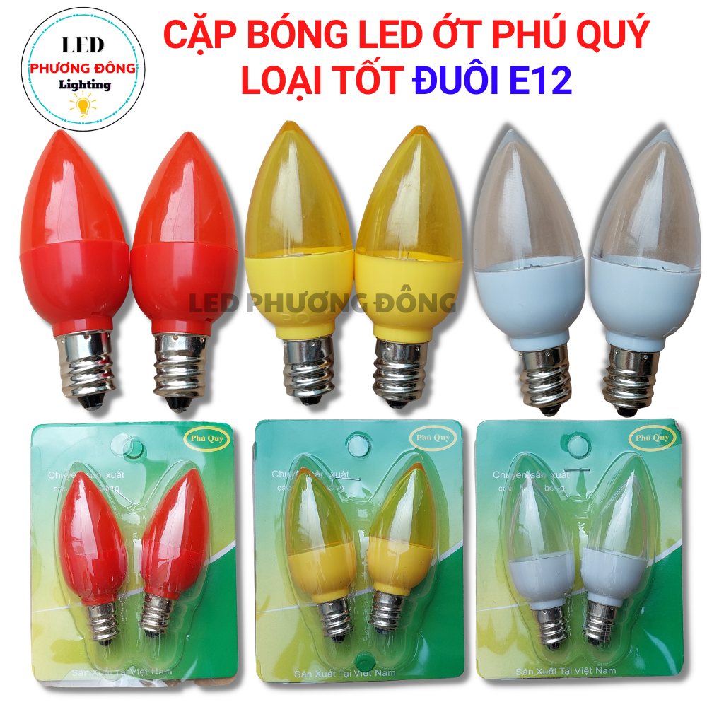 Cặp bóng đèn LED trái Ớt đèn Quả nhót cao cấp đuôi E12