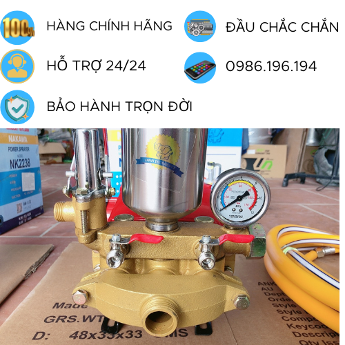 Đầu 48 rửa xe nakawa đầu xịt áp lực chuyên rửa xe máy-ô tô
