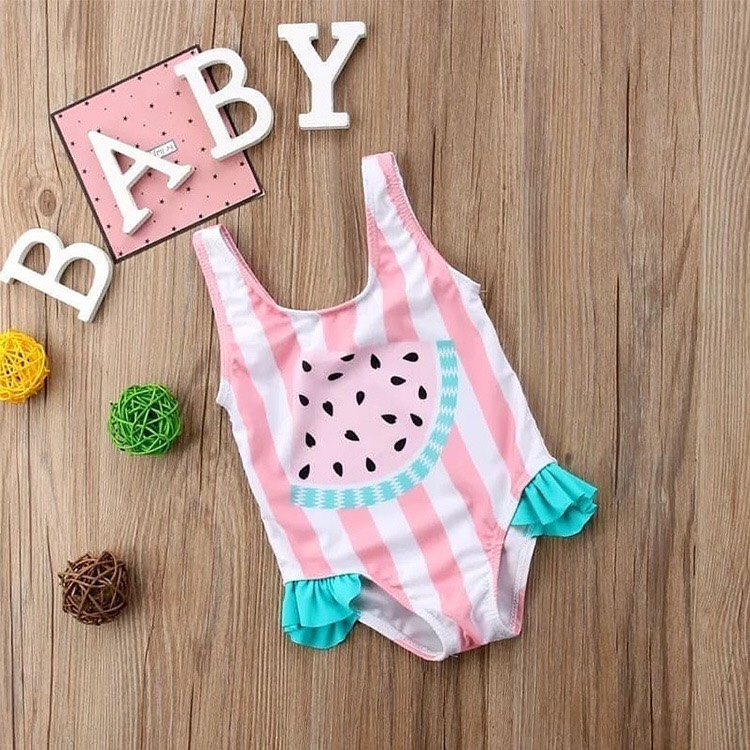 Bikini liền họa dưa hấu đáng yêu cho bé gái 2021