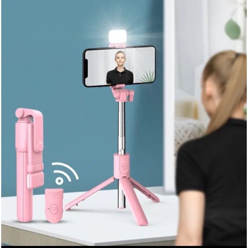 Gậy Chụp Ảnh Tự Sướng 3 Chân Có Điều Khiển Bluetooth, ,Gậy Chụp ảnh Livestream 3 chân