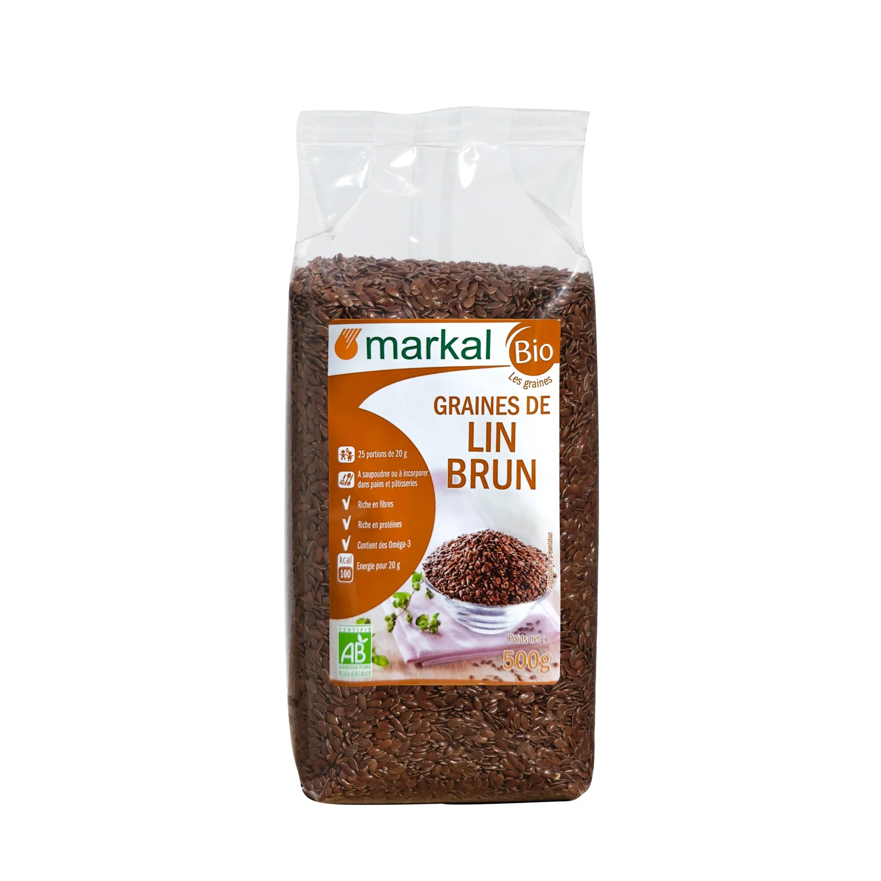 [Hoàn Tiền 15%]Hạt lanh nâu hữu cơ Marka/ Probios Organic Brown Flaxseeds 500g