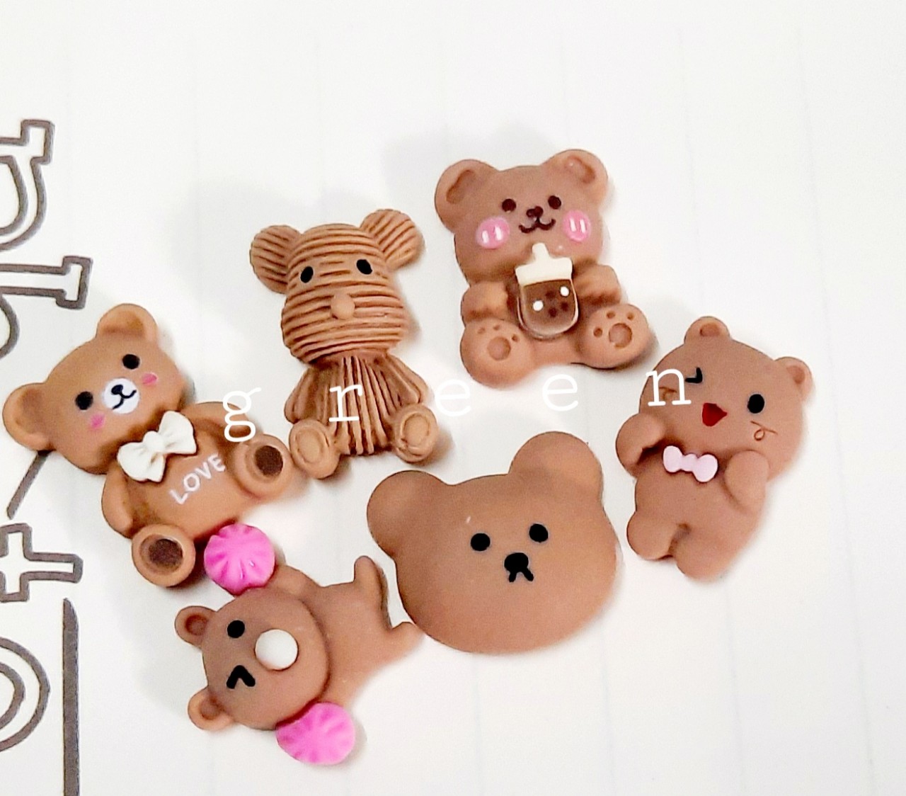 10 cái charm slime dụng cụ charm trang trí hình bear
