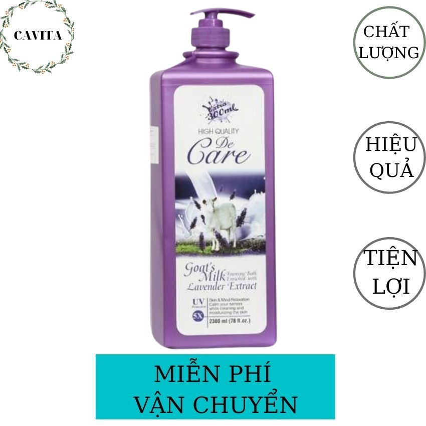 [HCM]Sữa Tắm Dưỡng Da De Care 2300ml Malaysia CAVITA với chiết xuất thiên nhiên và hương thơm nhẹ nhàng, lưu hương lâu, chai siêu to, siêu tiết  (Màu Tím)