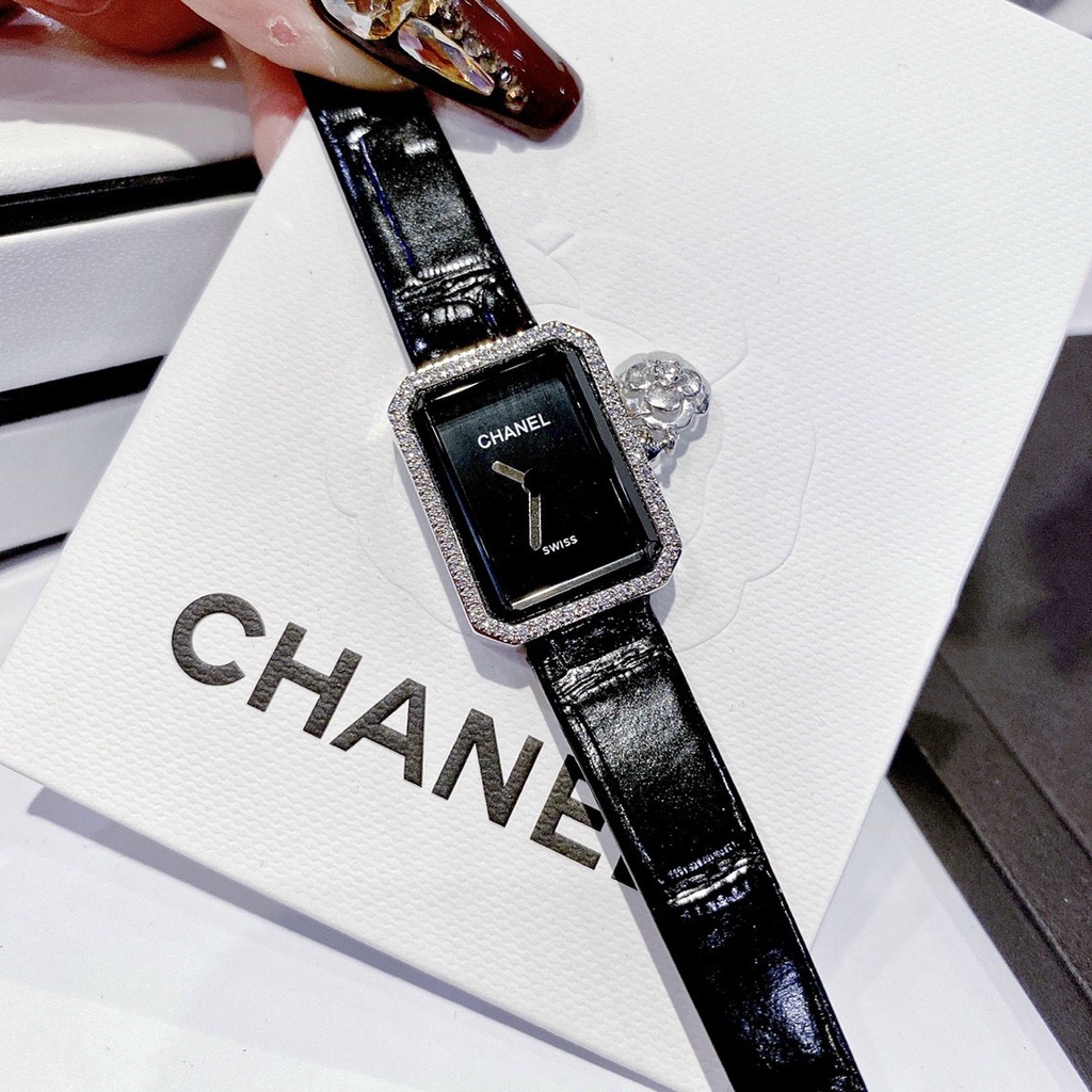 Đồng hồ chanel mặt chữ nhật viền đá đẹp 2300k hàngvề clickHD Hàng kh   lien fashion