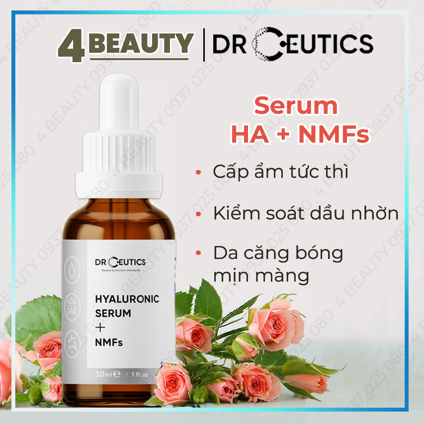 Tinh chất serum ha drceutics cấp ẩm và căng bóng da hyaluronic acid + nmfs 30ml