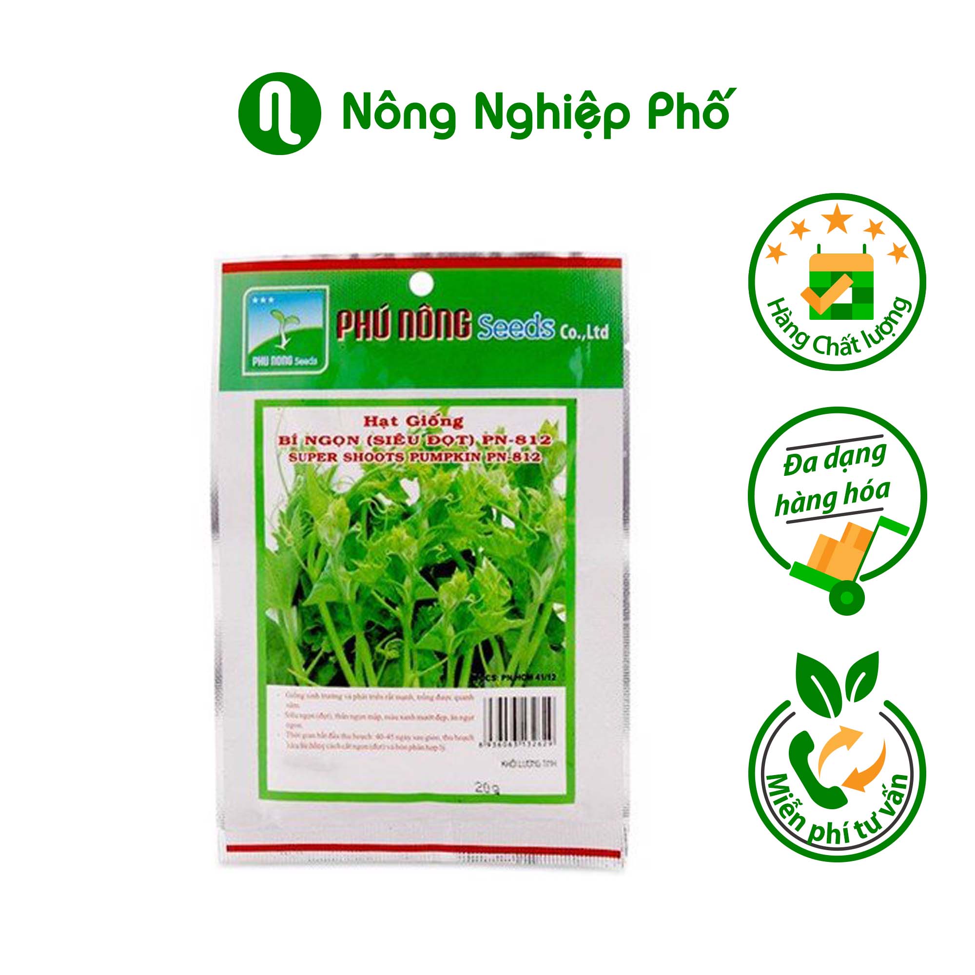 Hạt giống bí ngọn siêu đọt Phú Nông - Gói 10 gram - Nông Nghiệp Phố