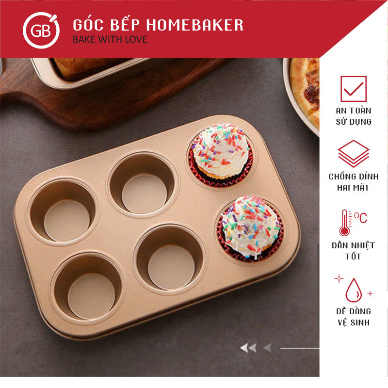 Khuôn cupcake chống dính - khuôn muffin - gbbm243l