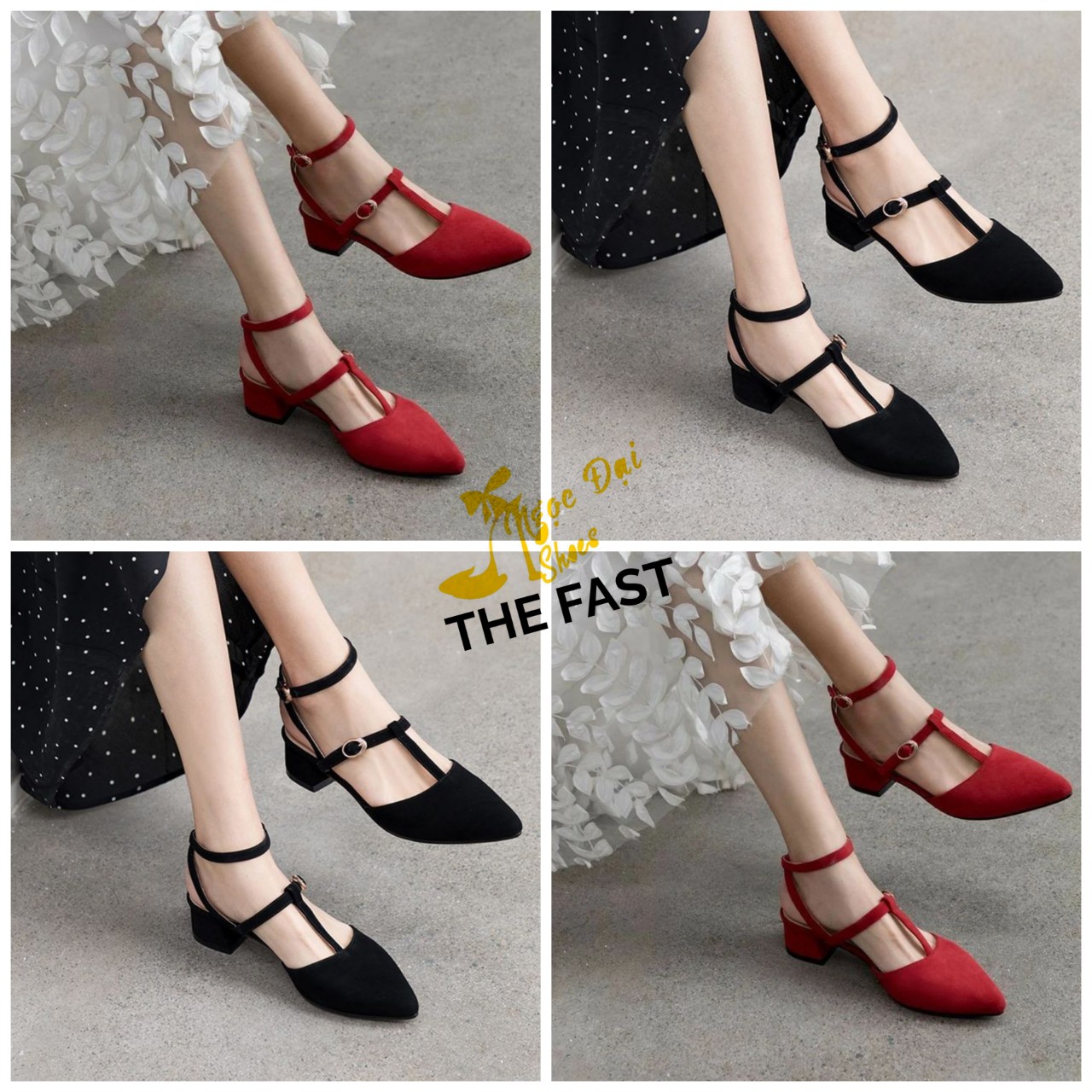 Giày sabo /sục cao gót 5cm vuông mũi búp bê xinh NĐ236