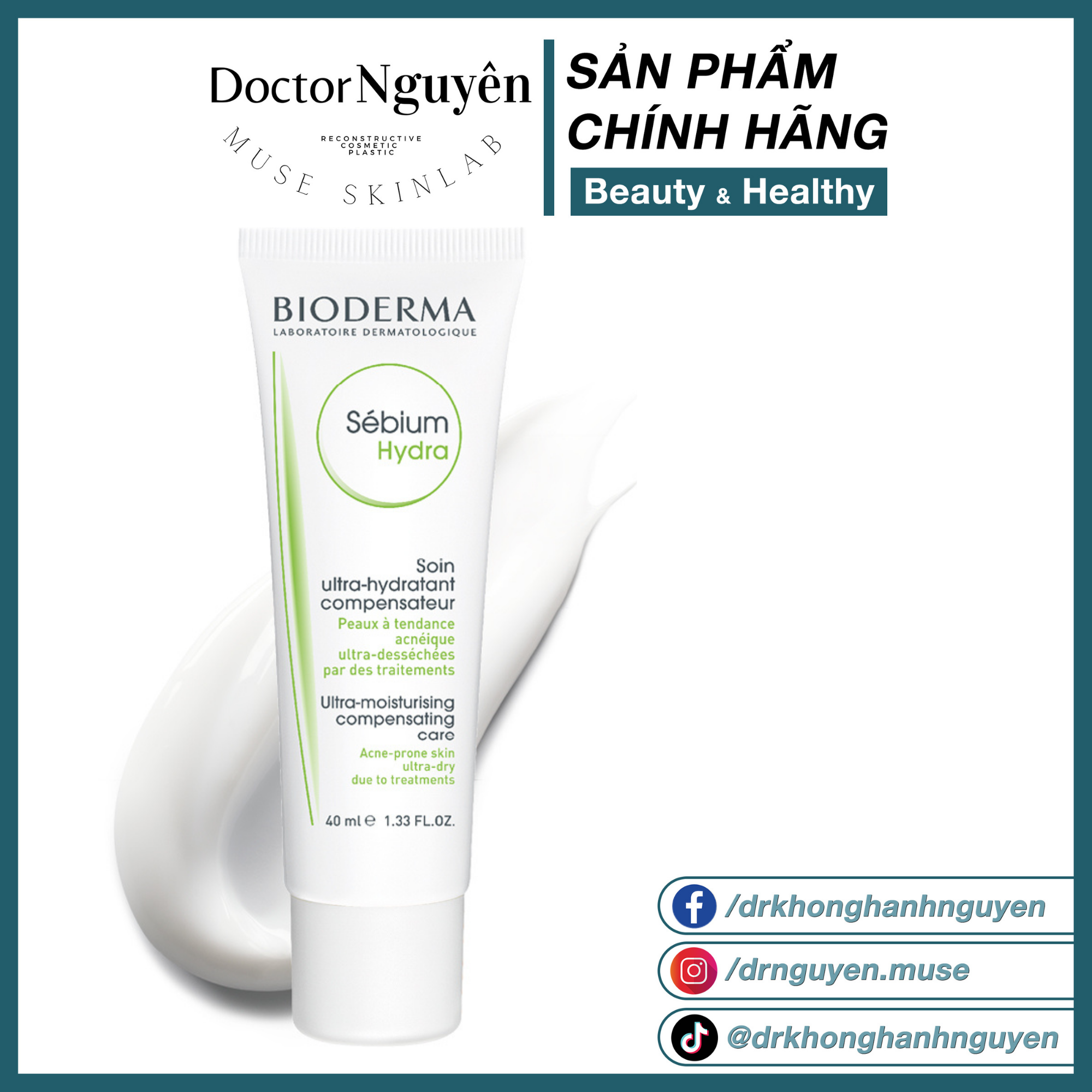 [HÀNG NHẬP KHẨU] Kem Dưỡng Ẩm Dành Cho Da Mụn Bioderma  Sebium Hydra / Pore Refiner