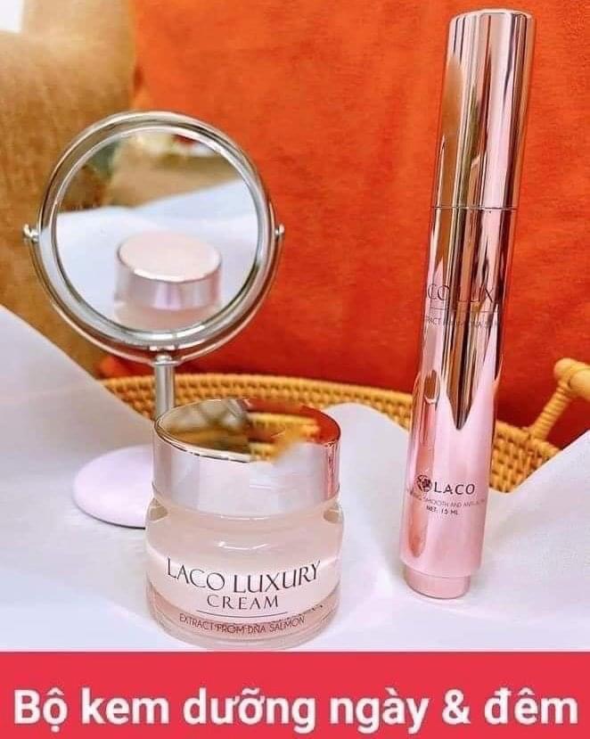 Combo Kem dưỡng Laco Luxury ngày Cream và đêm Ampoule ⚡BIPOSHOP⚡giúp da căng bóng,trẻ hoá da,Ngăn ngừa nám,tàn nhan